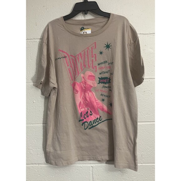 David Bowie M Tan Let’s Dance Graphic T-Shirt Rock Concert Music Band Tee - Picture 1 of 6